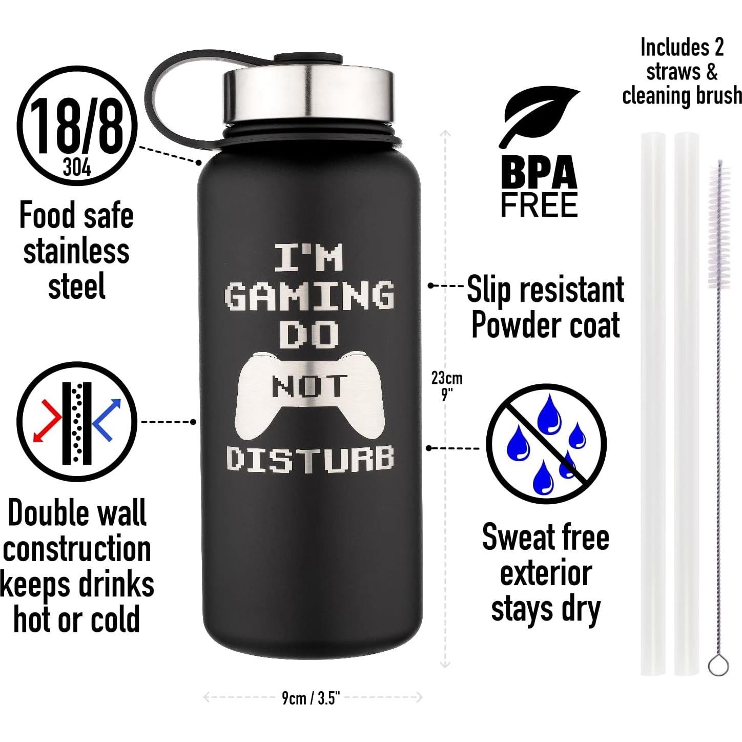 Botella de Agua Gamer Aislada Bubu Lifeware 0.95L Acero Inoxidable