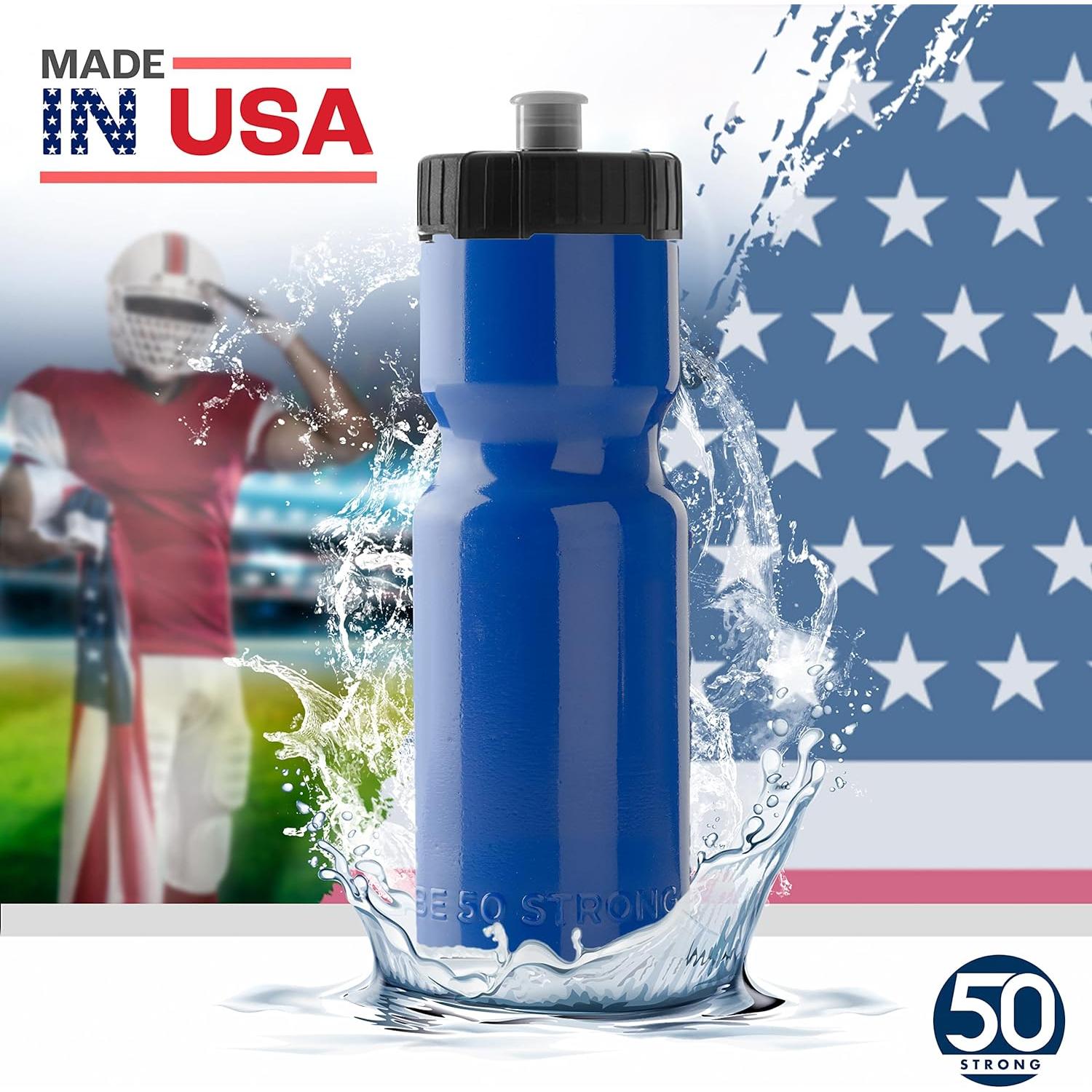 Botellas de Agua Deportivas 50 Strong 22 oz Paquete de 24 Sin BPA
