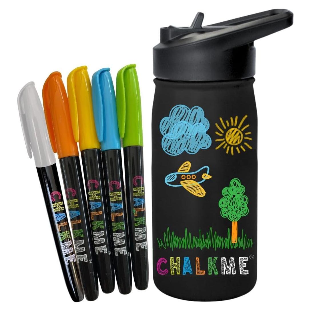 Botella de Agua Acero Inoxidable CHALKME 450 ml Creativa