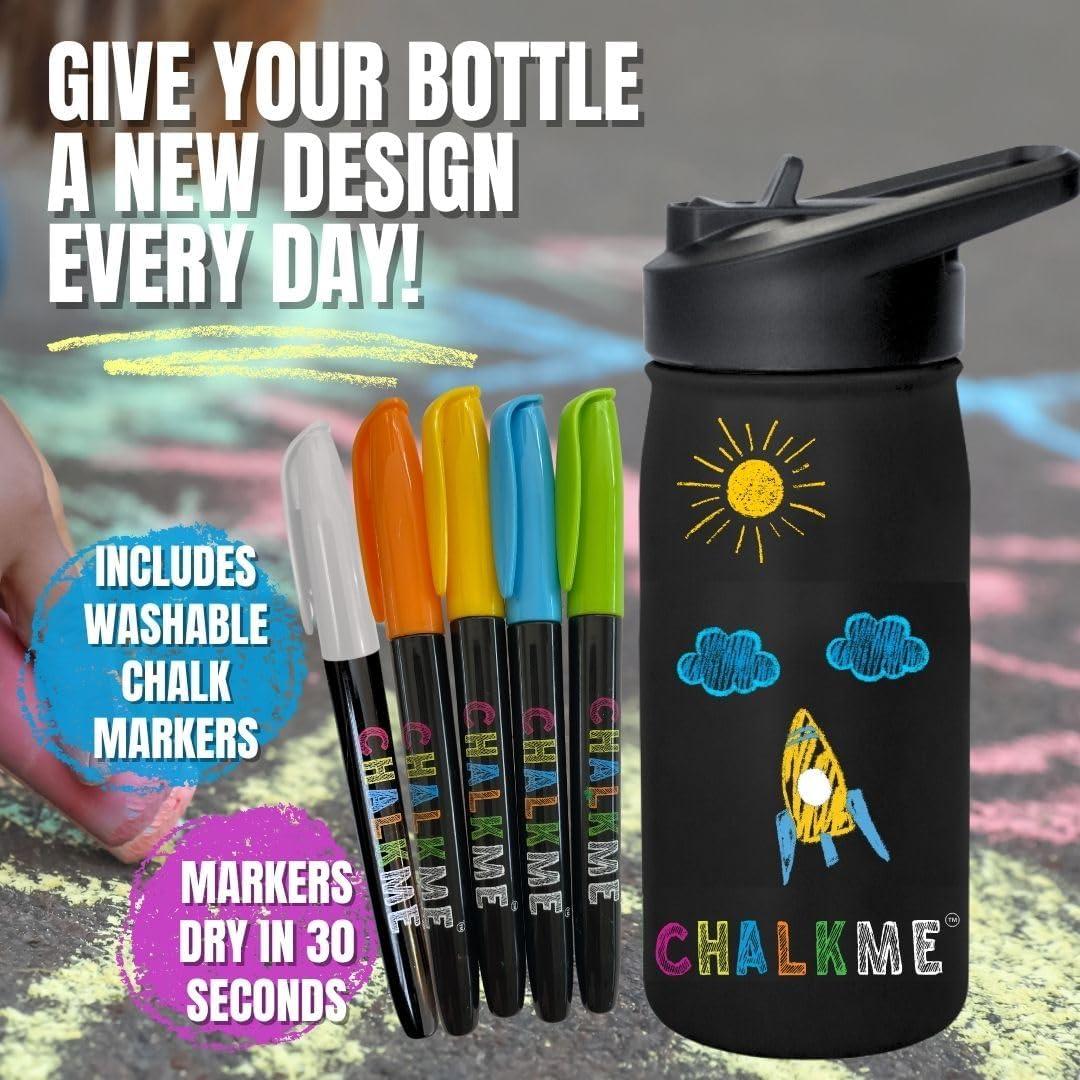 Botella de Agua Acero Inoxidable CHALKME 450 ml Creativa