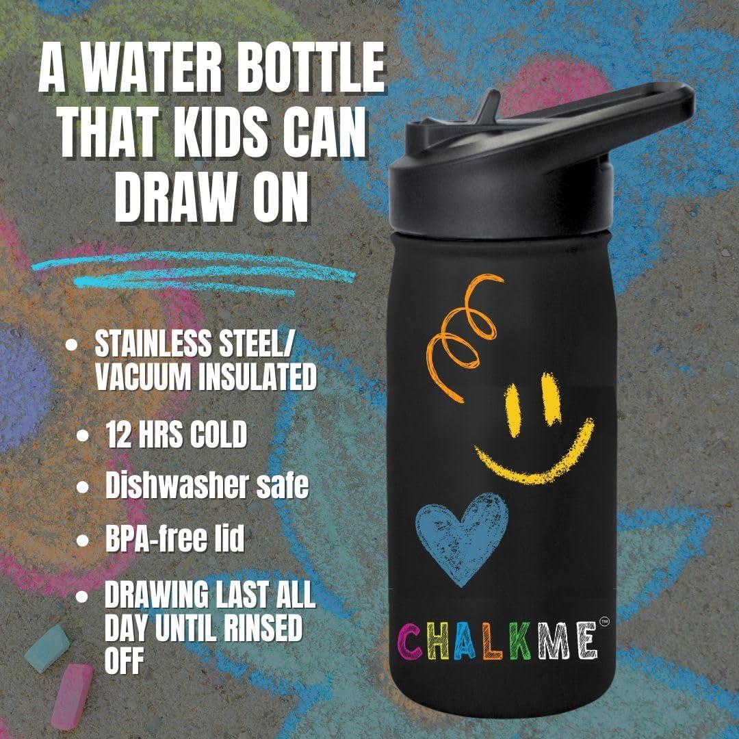 Botella de Agua Acero Inoxidable CHALKME 450 ml Creativa