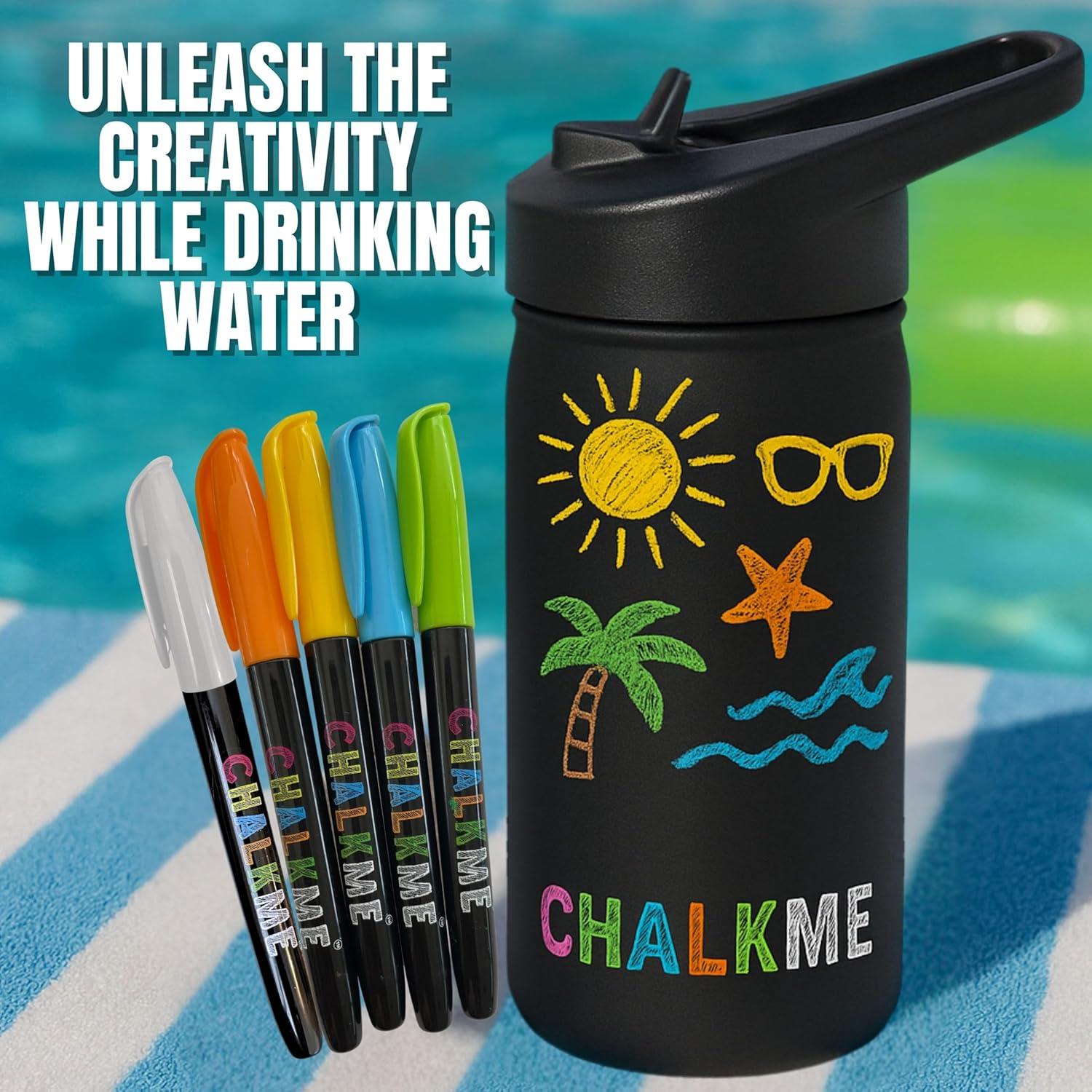Botella de Agua Acero Inoxidable CHALKME 450 ml Creativa