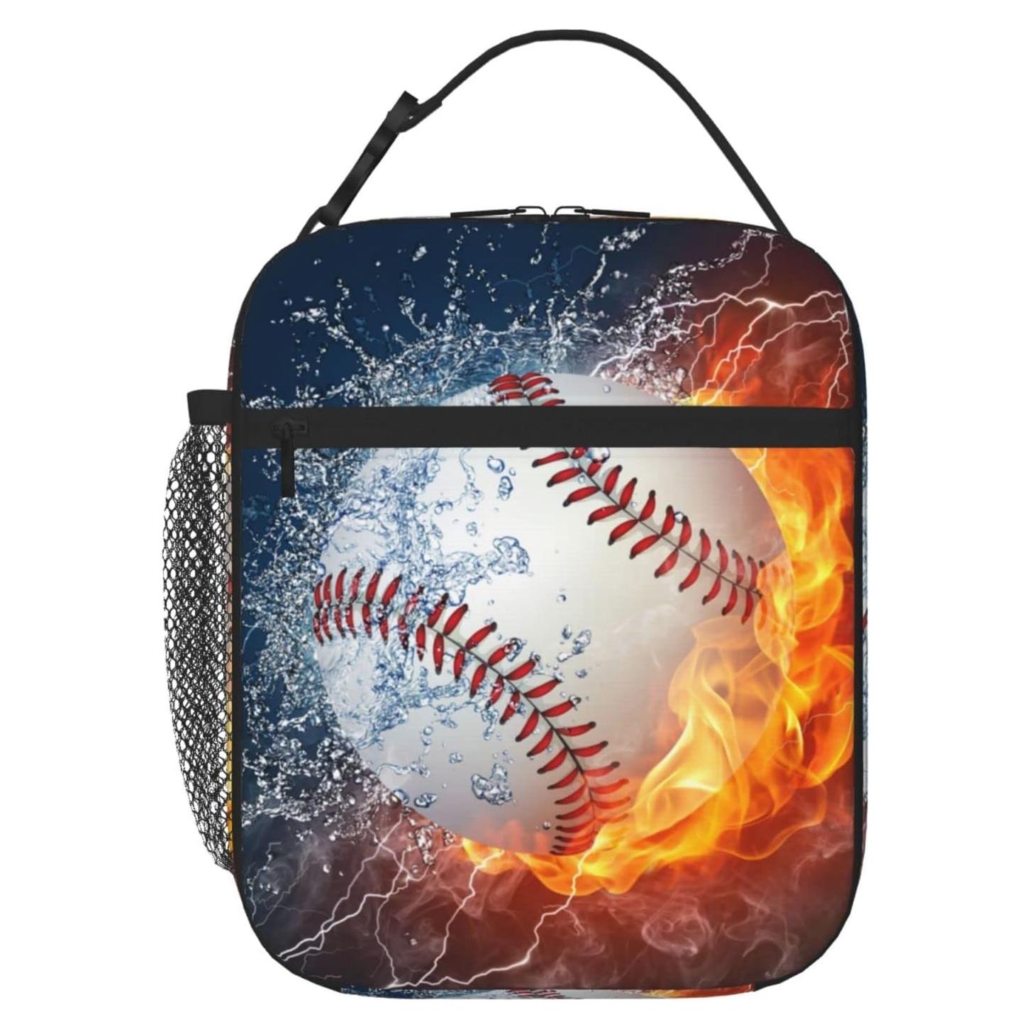 Bolsa de Almuerzo Aislada PTPLMM Cool Fire Baseball 20x10x25cm