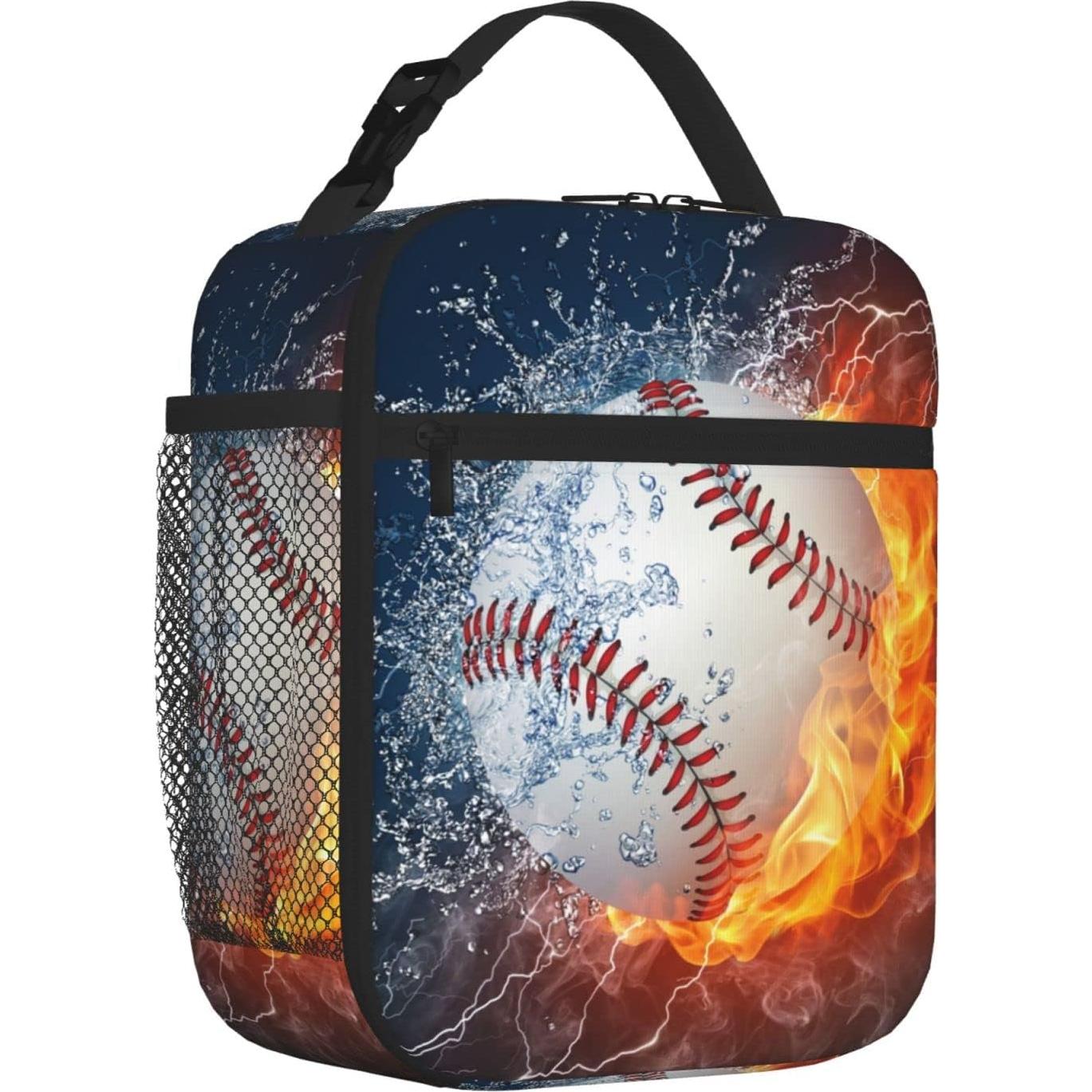 Bolsa de Almuerzo Aislada PTPLMM Cool Fire Baseball 20x10x25cm