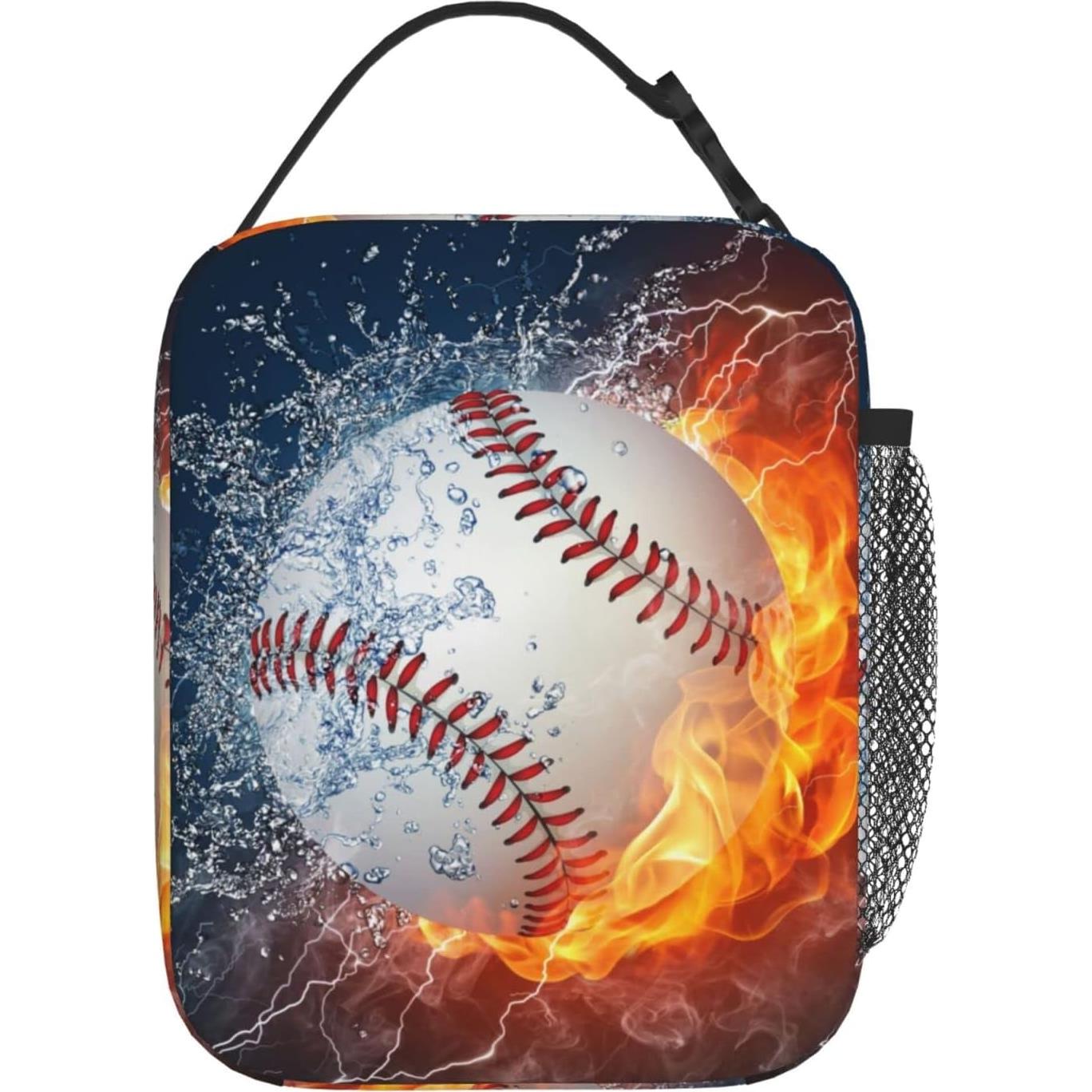 Bolsa de Almuerzo Aislada PTPLMM Cool Fire Baseball 20x10x25cm