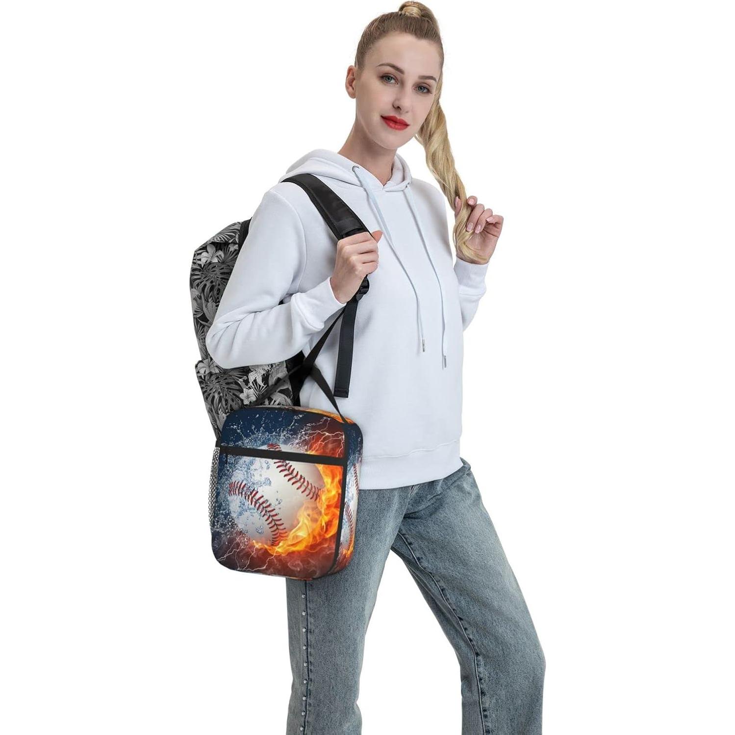 Bolsa de Almuerzo Aislada PTPLMM Cool Fire Baseball 20x10x25cm