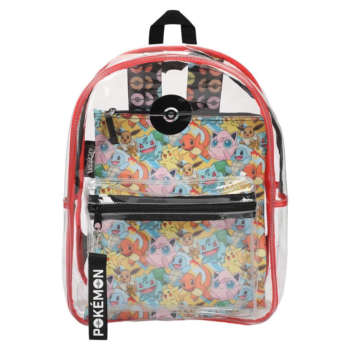 Mochila Transparente Pokémon Bioworld 17L con Bolsillo Laptop