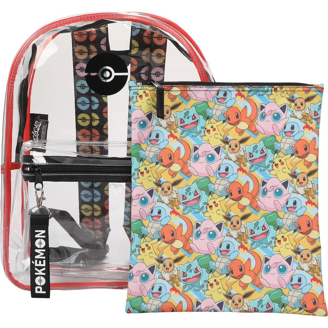 Mochila Transparente Pokémon Bioworld 17L con Bolsillo Laptop