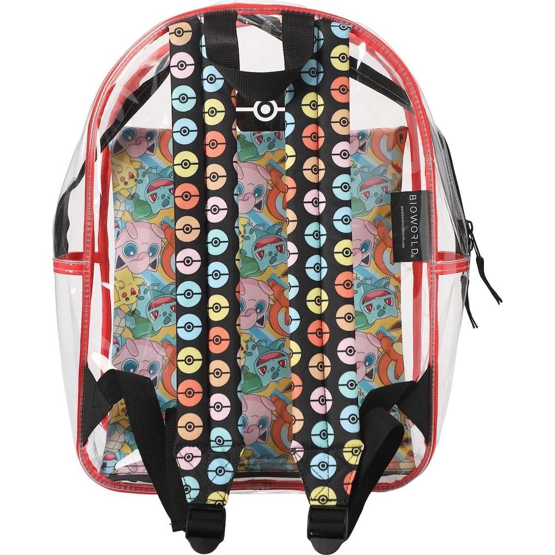 Mochila Transparente Pokémon Bioworld 17L con Bolsillo Laptop