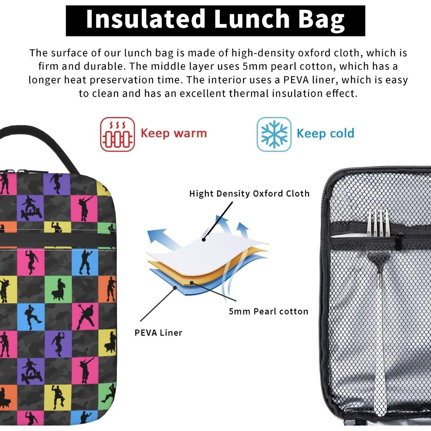 Bolsa de Almuerzo Aislada Xyiafc Gris - Impermeable y Duradera
