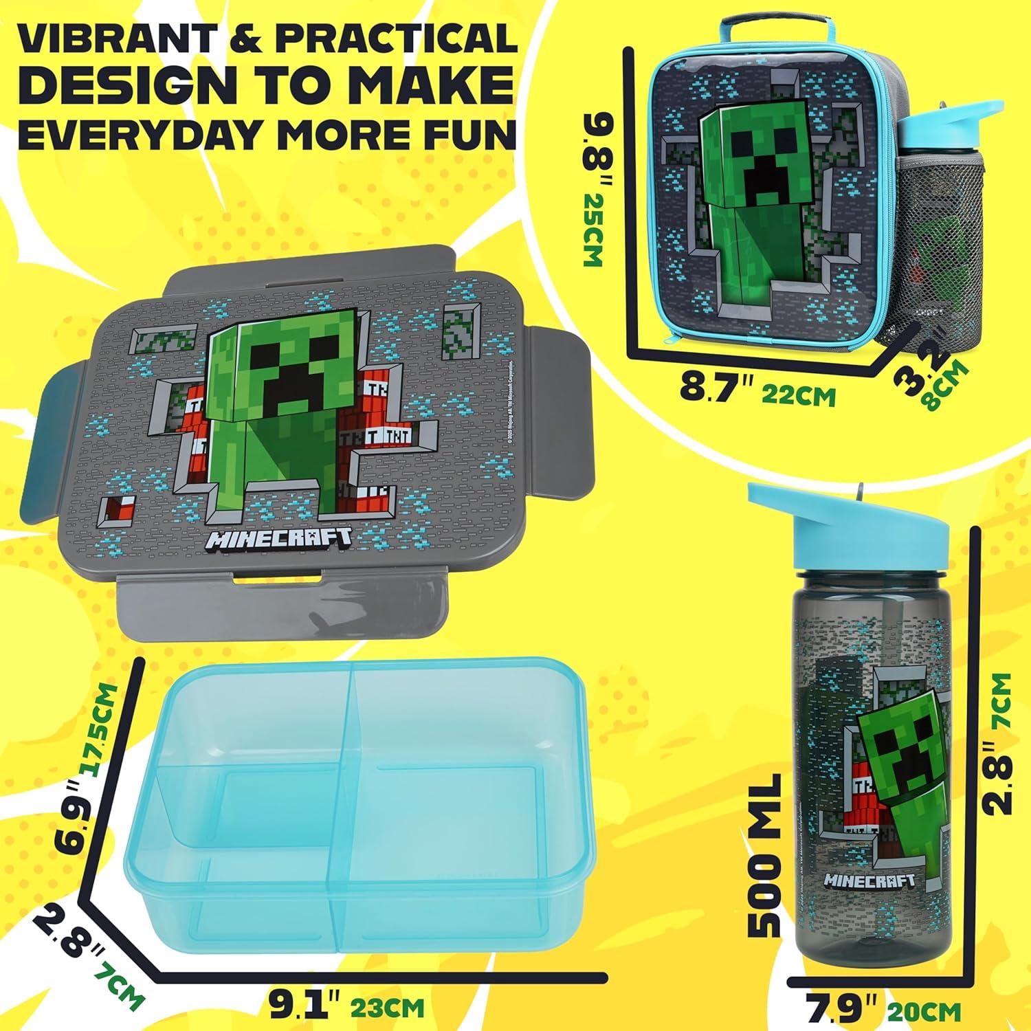 Set de Almuerzo Get Trend Minecraft 3 Piezas Aislado Niños
