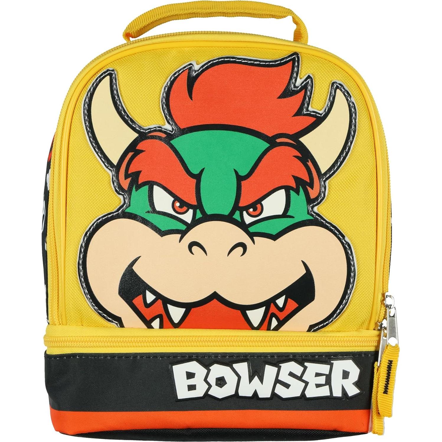 Bolsa Térmica Doble Compartimento Bowser Nintendo 22.86x20.32cm