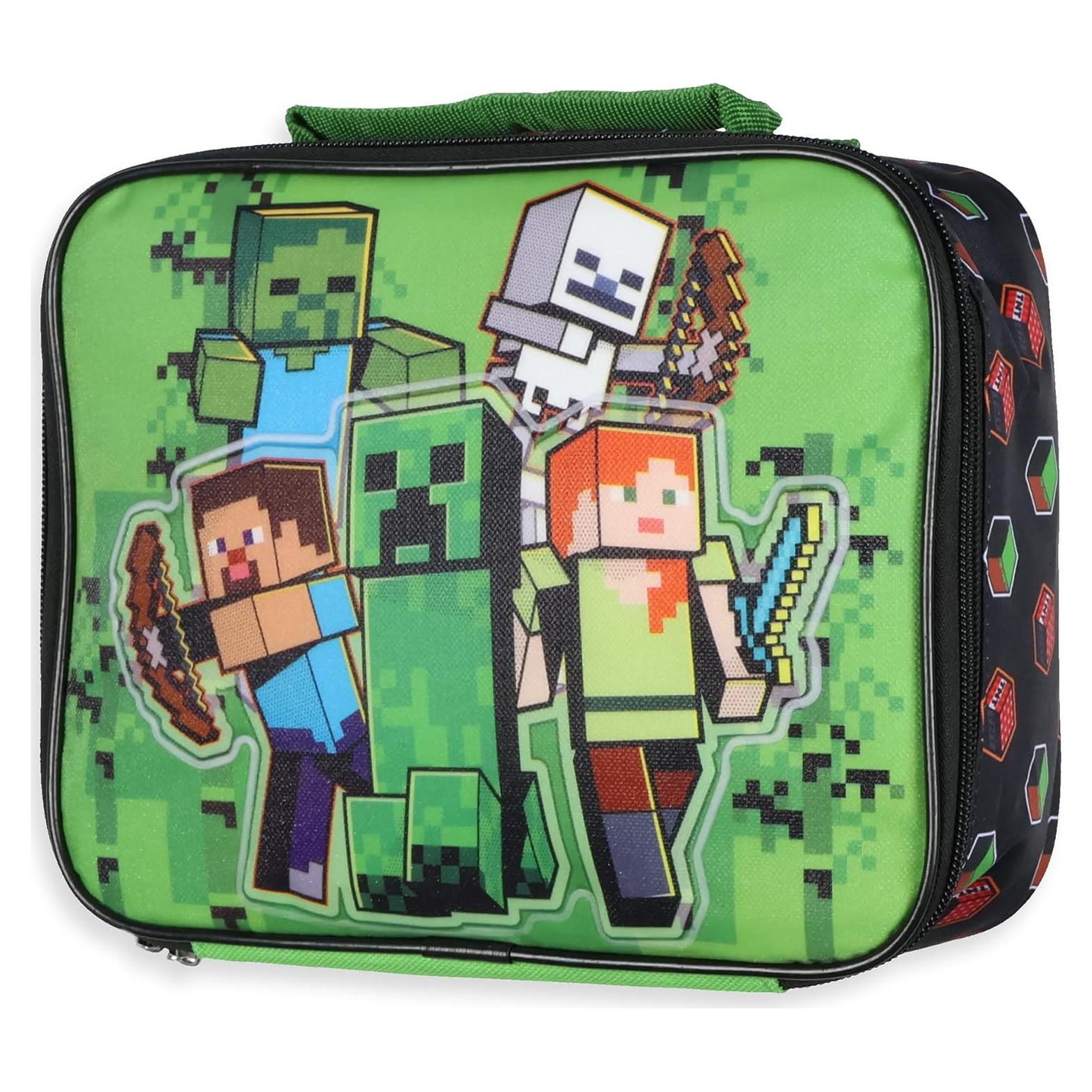 Caja de Almuerzo Minecraft Aislada con Personajes - 25.4x20.3 cm