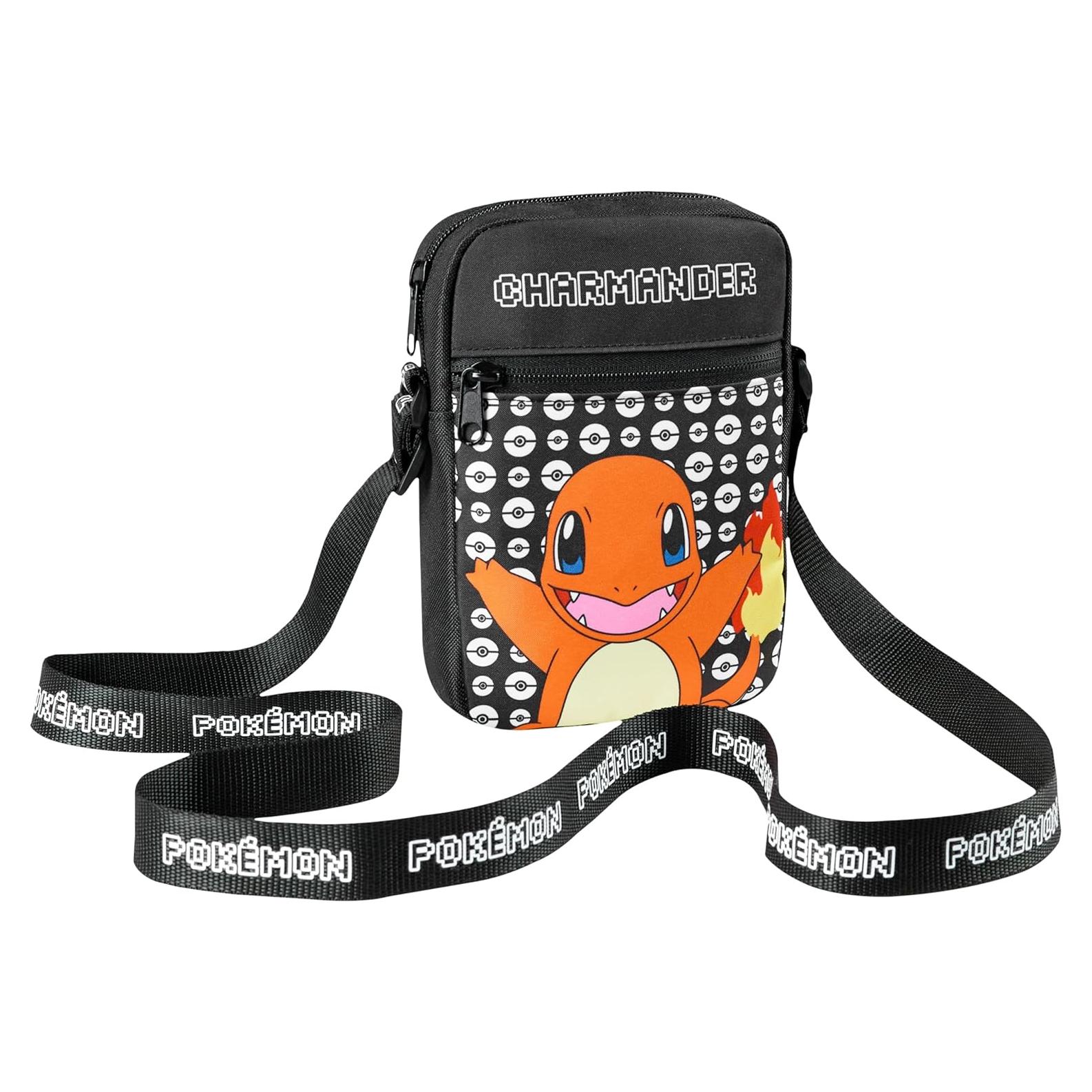Bolsa Cruzada Pokemon Charmander Negra para Niños - 0.46L