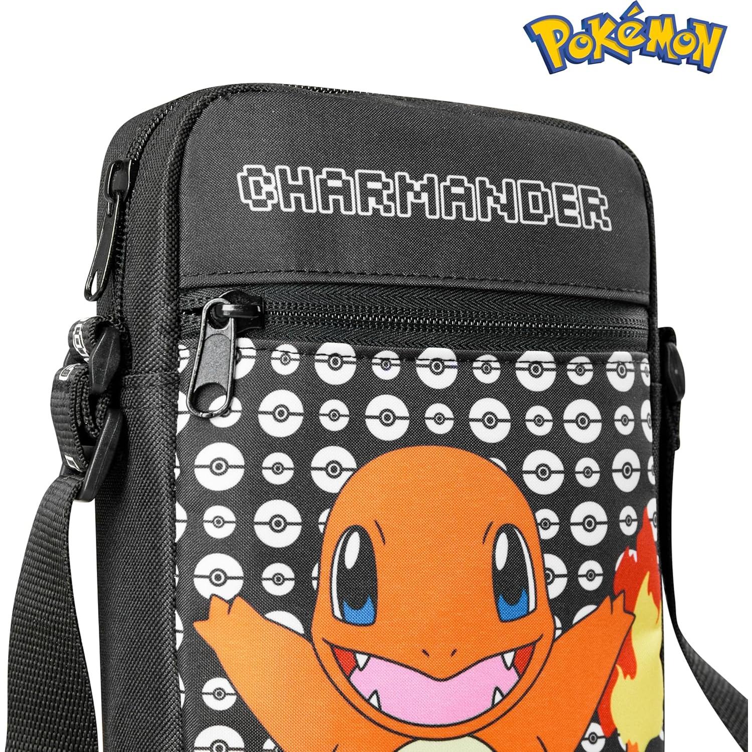 Bolsa Cruzada Pokemon Charmander Negra para Niños - 0.46L