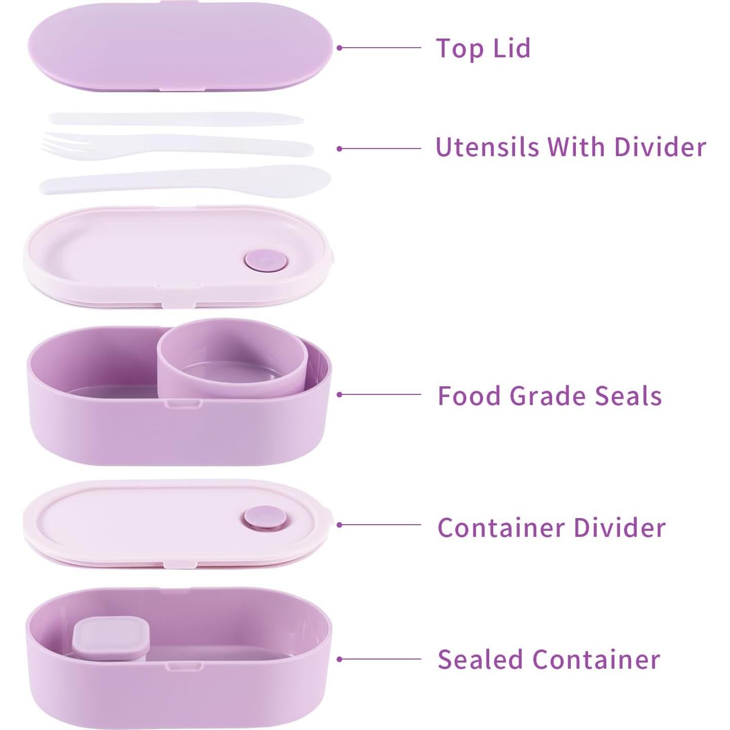 Juego de cajas de almuerzo Bento Lunchneo - 2 apilables 1216ml