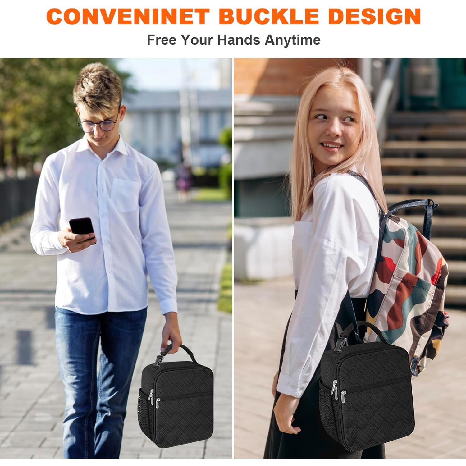 Bolsa de Almuerzo Térmica esouler Negra 7.5L Reutilizable