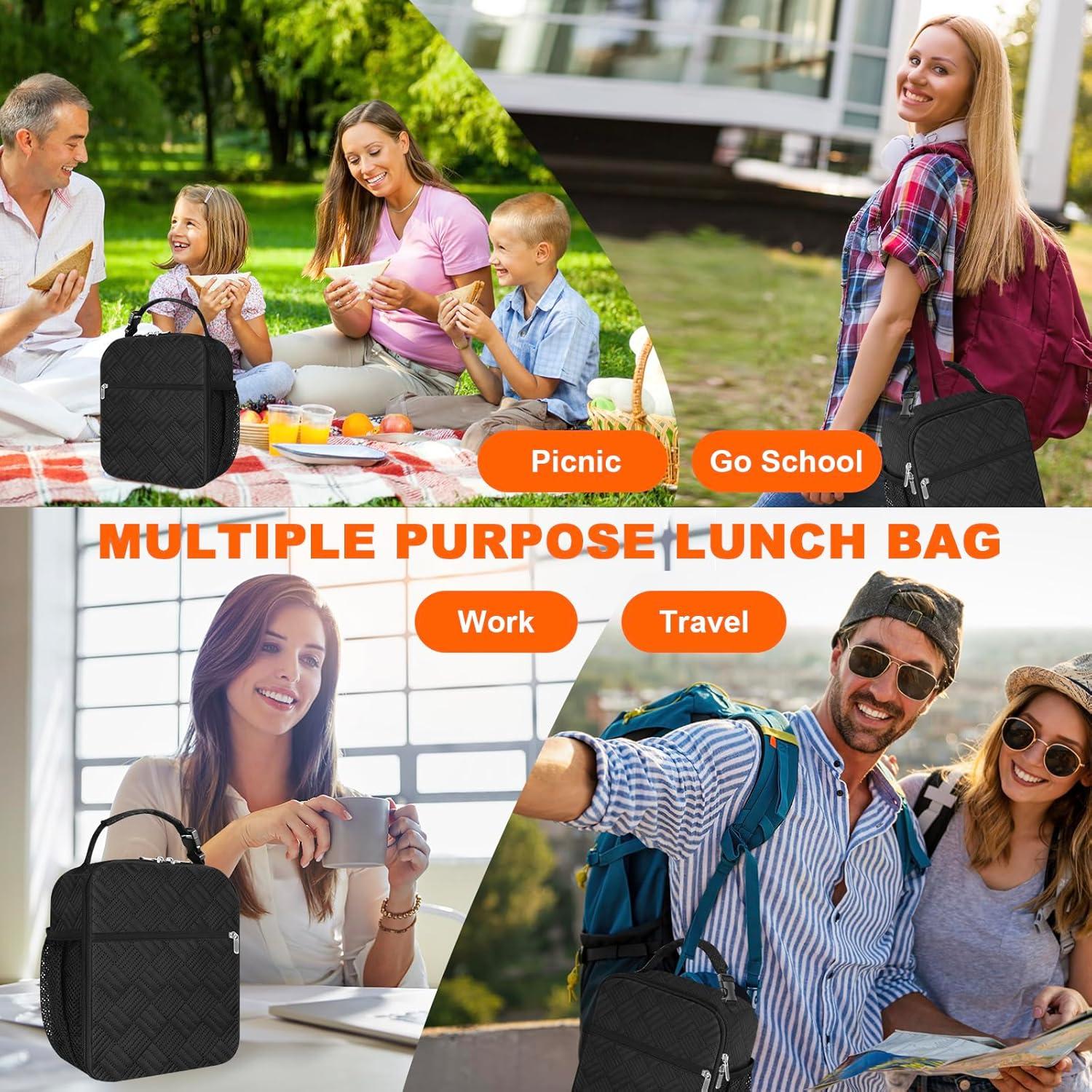 Bolsa de Almuerzo Térmica esouler Negra 7.5L Reutilizable