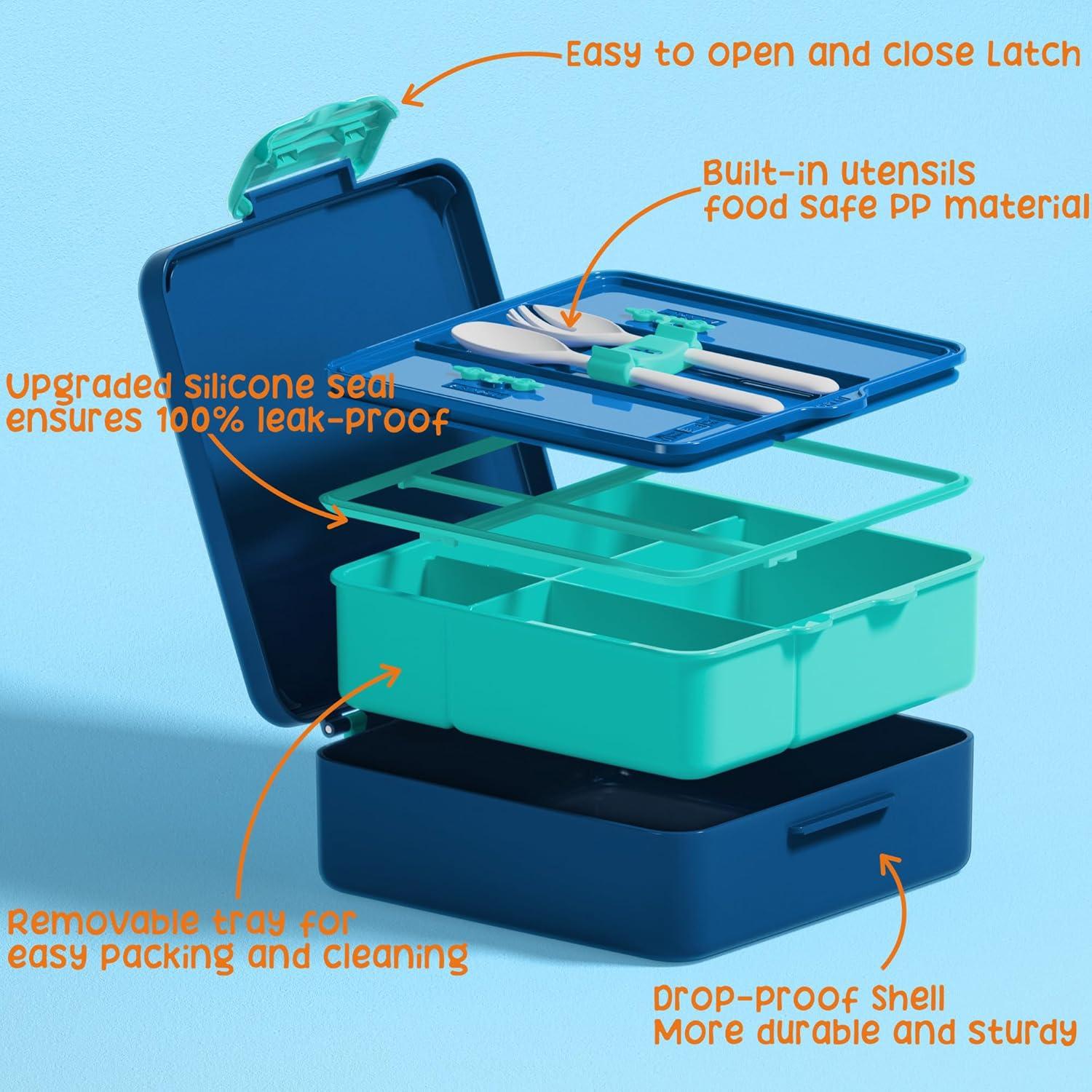 Set Almuerzo Escolar Fimibuke 7 Piezas Aislado 1300ml Azul