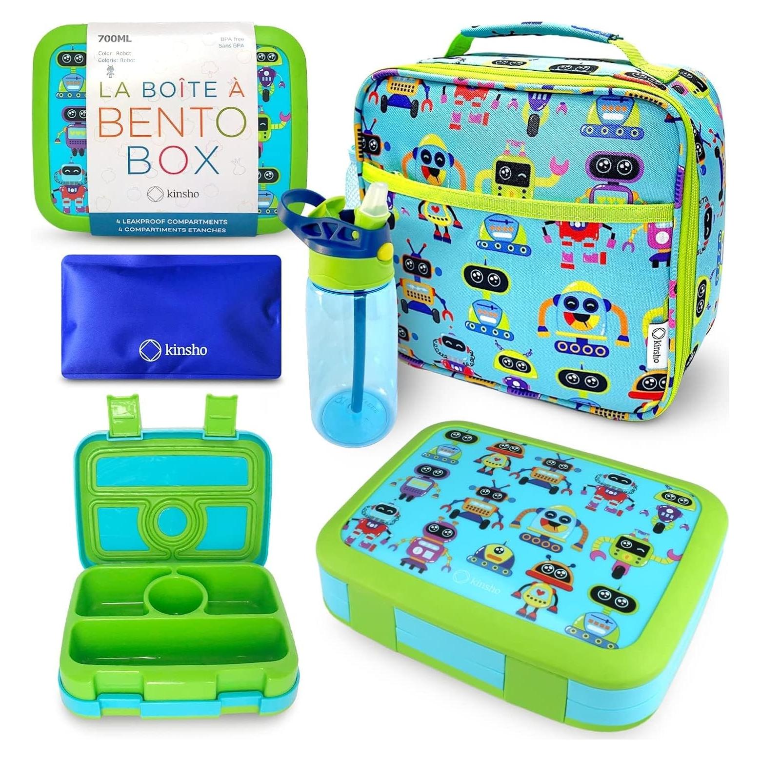 Caja Bento Kinsho Robot 700ml + Bolsa Aislante + Botella