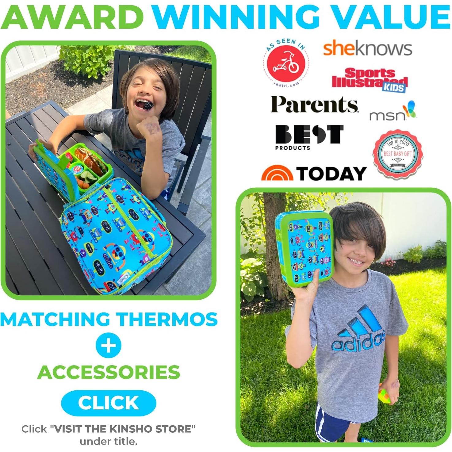 Caja Bento Kinsho Robot 700ml + Bolsa Aislante + Botella