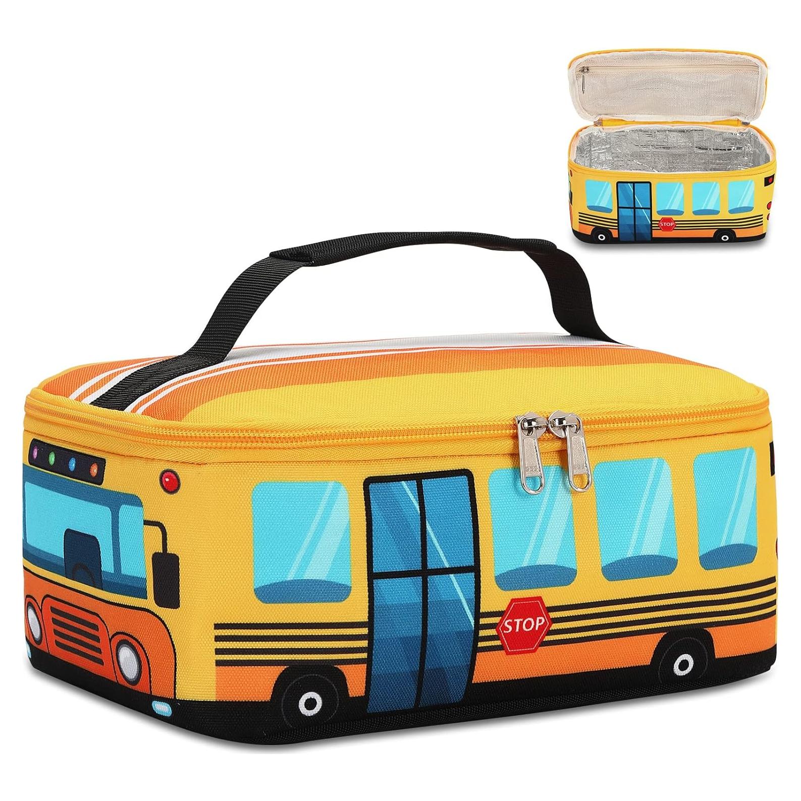 Caja de Almuerzo Aislada LEDAOU Amarillo Autobús para Niños