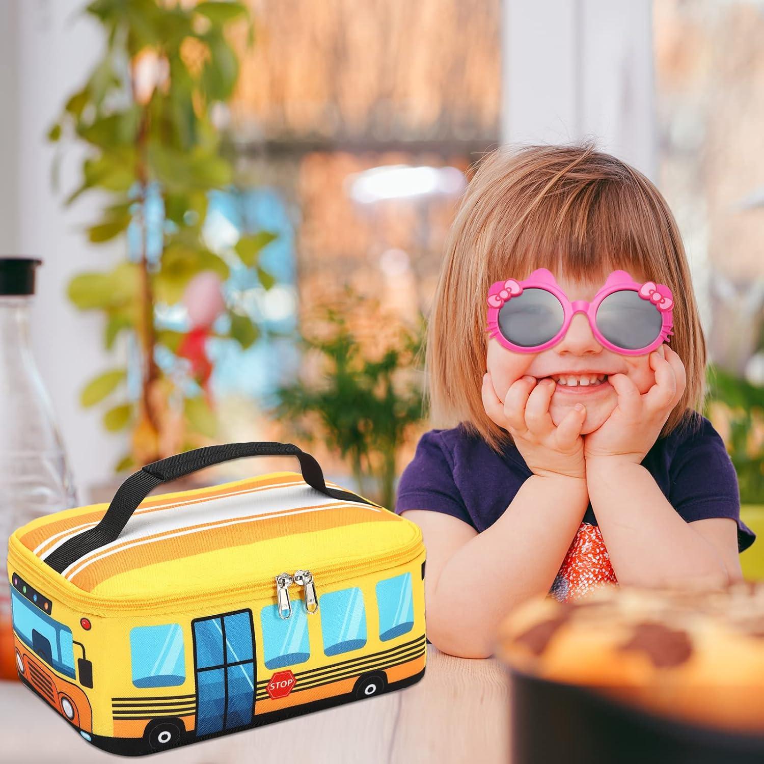 Caja de Almuerzo Aislada LEDAOU Amarillo Autobús para Niños