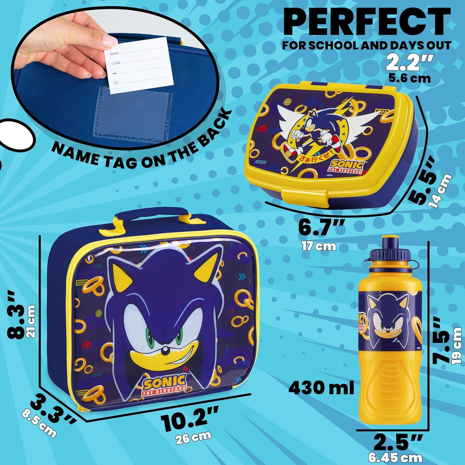 Set de Almuerzo Sonic The Hedgehog 3 Piezas Aislado 430ml