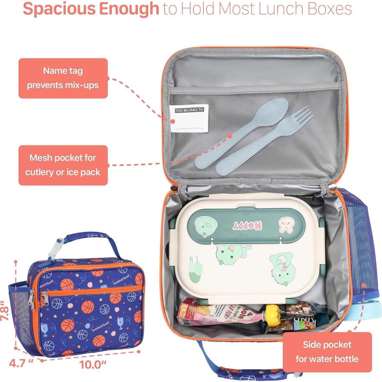 Bolsa de Almuerzo Aislada BrainyBees Baloncesto Azul 6L