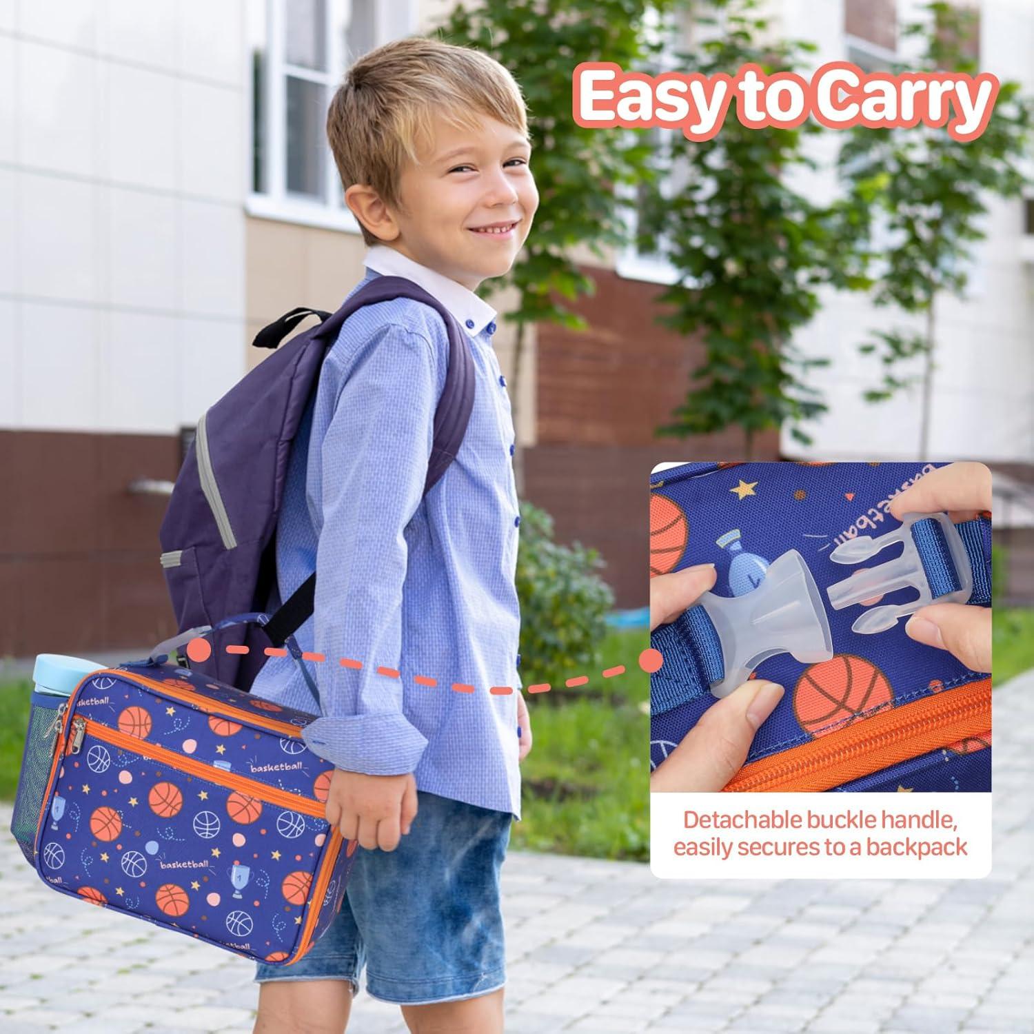 Bolsa de Almuerzo Aislada BrainyBees Baloncesto Azul 6L