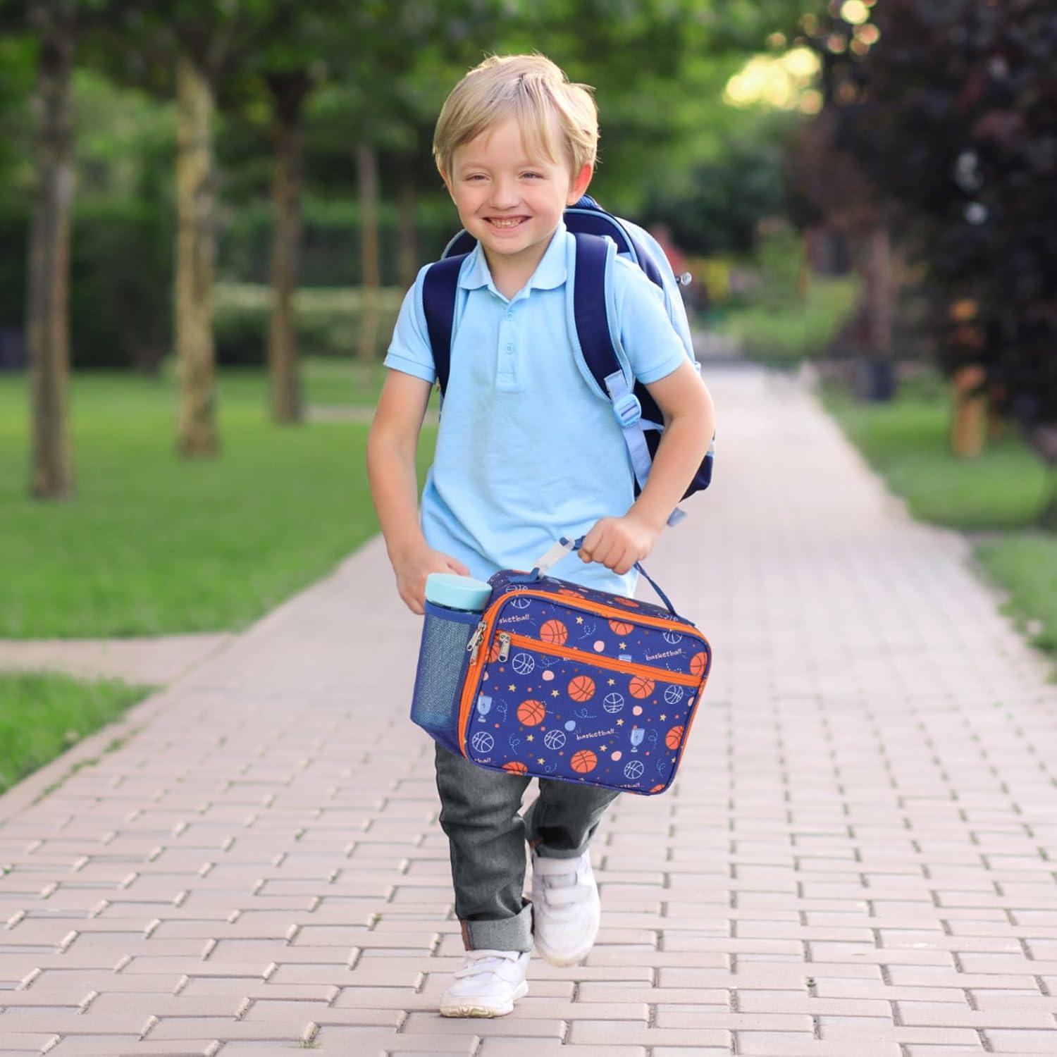 Bolsa de Almuerzo Aislada BrainyBees Baloncesto Azul 6L