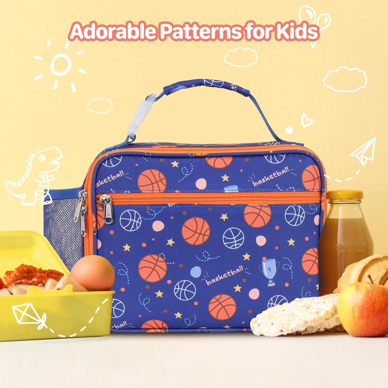 Bolsa de Almuerzo Aislada BrainyBees Baloncesto Azul 6L