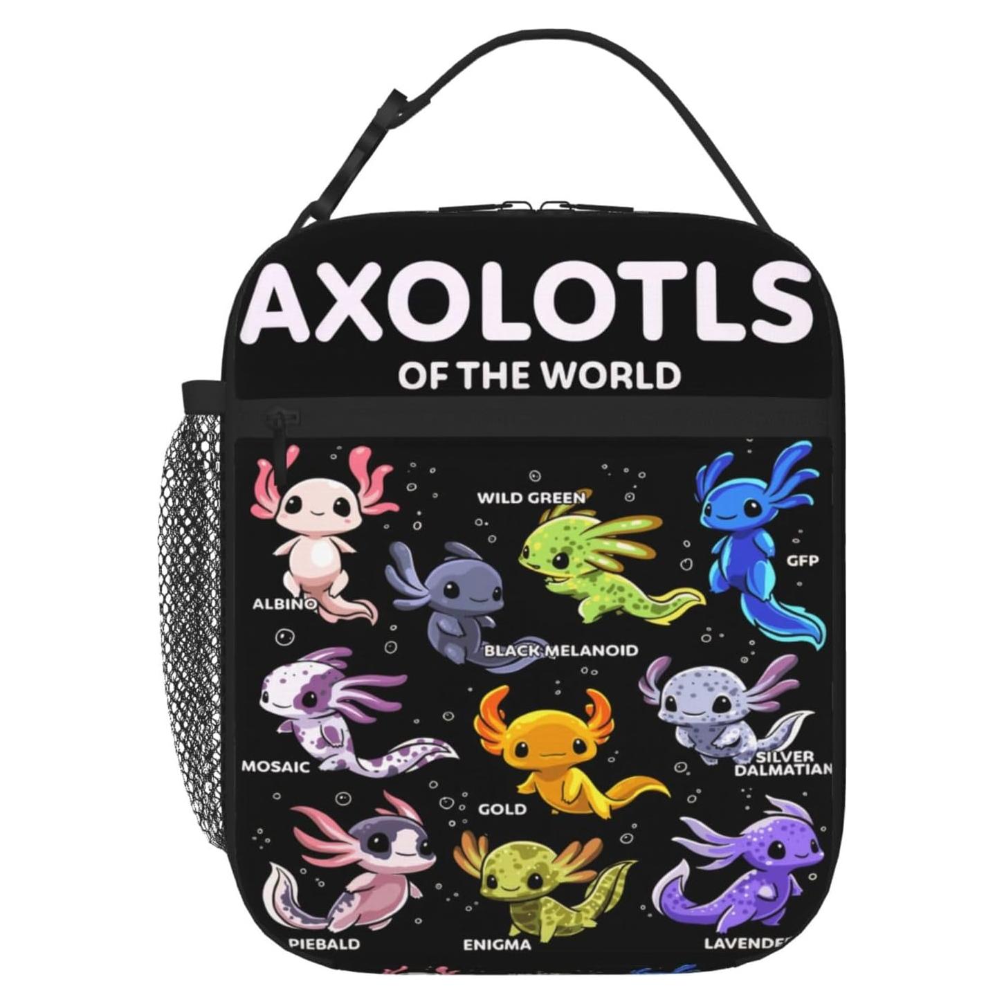 Bolsa de Almuerzo Aislada Gdecziy Axolotl 2L Negra