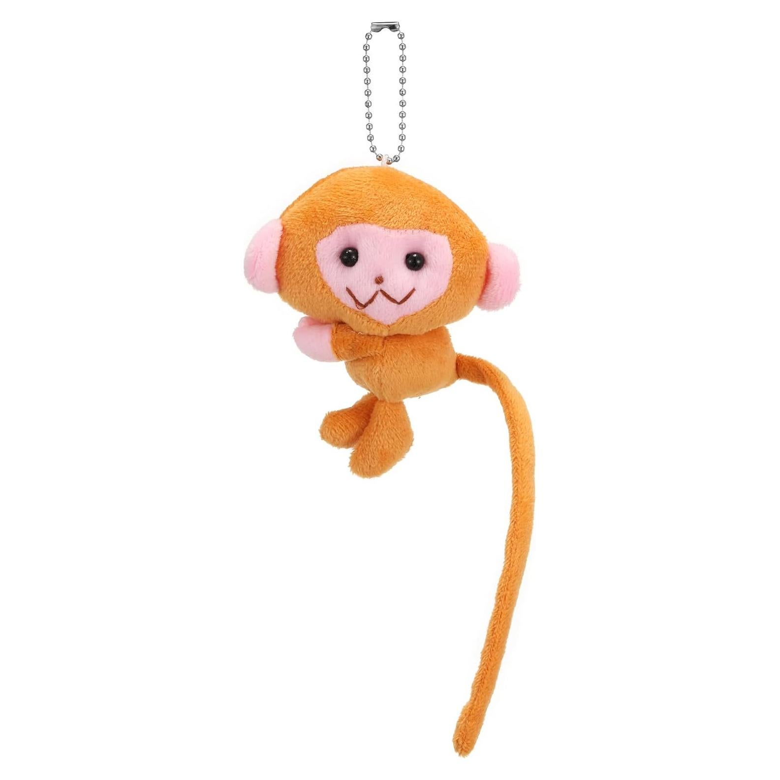 Llavero de Mono Kawaii de Peluche PUCAPOCO 15 cm Rosa/Marrón
