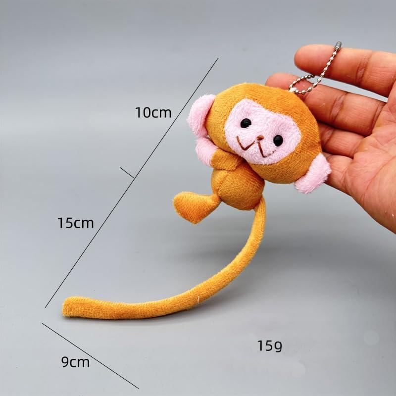 Llavero de Mono Kawaii de Peluche PUCAPOCO 15 cm Rosa/Marrón