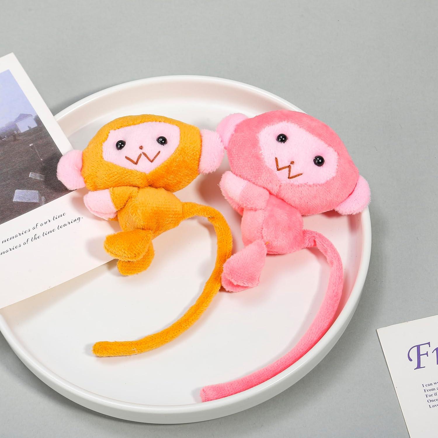 Llavero de Mono Kawaii de Peluche PUCAPOCO 15 cm Rosa/Marrón