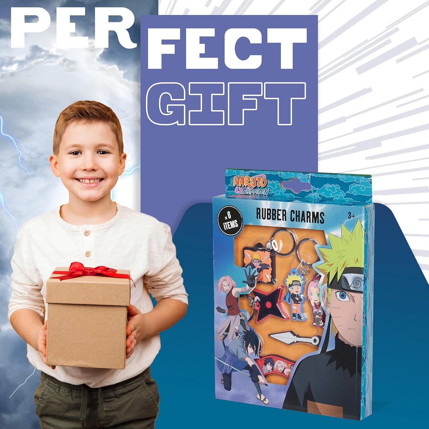 Cartera Trifold Naruto + Set de 4 Llaveros para Niños