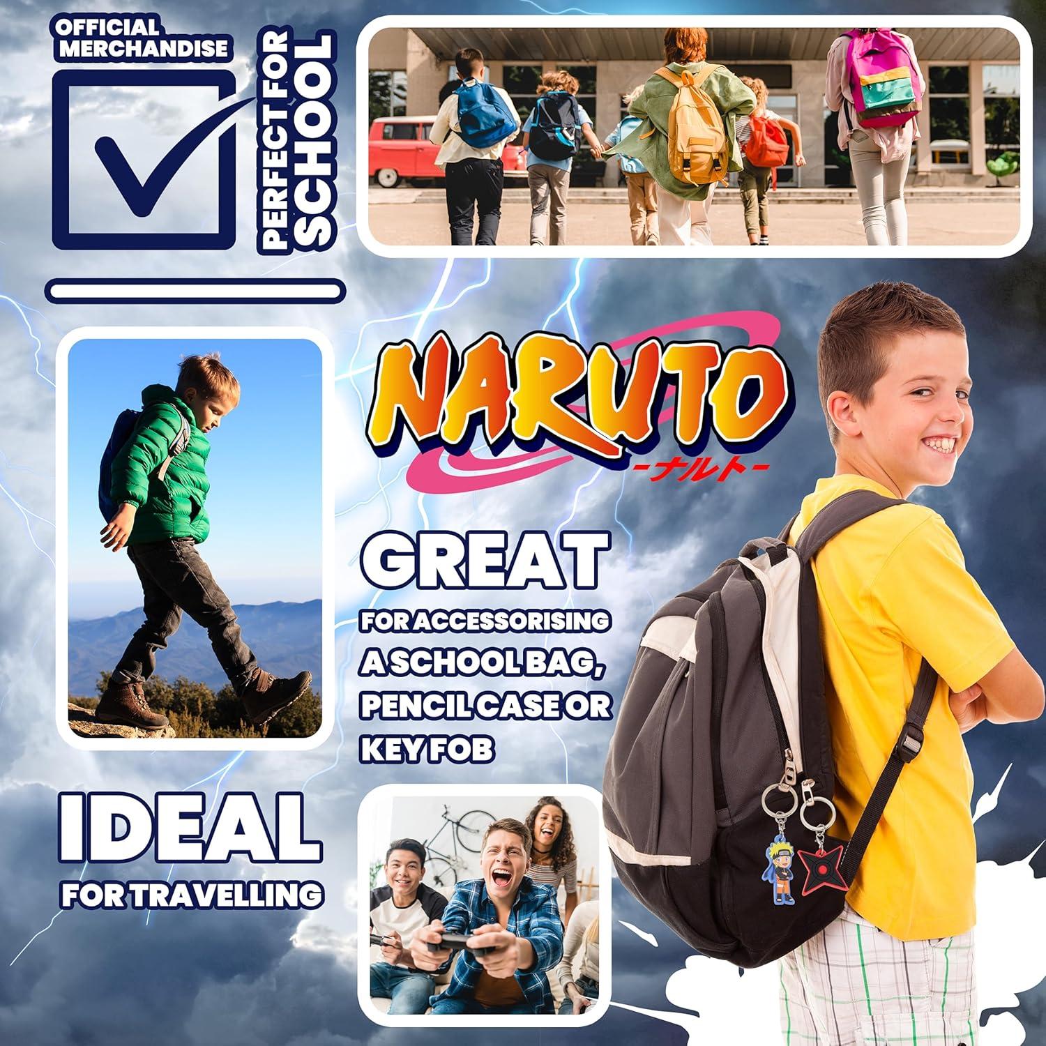 Cartera Trifold Naruto + Set de 4 Llaveros para Niños