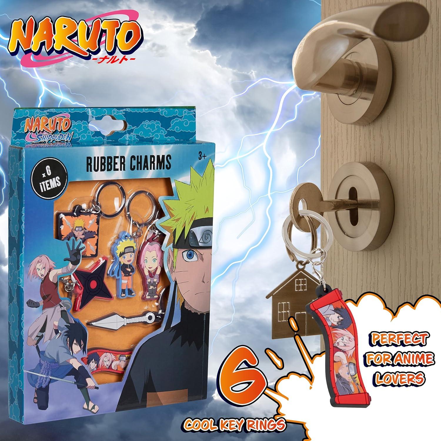 Cartera Trifold Naruto + Set de 4 Llaveros para Niños