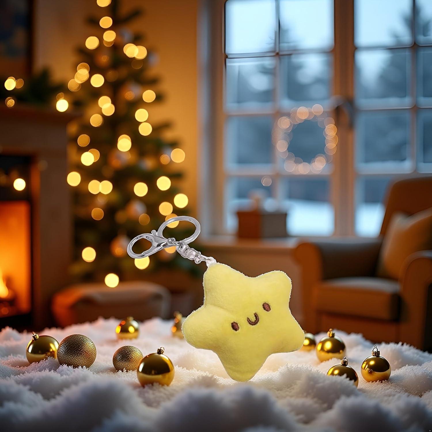 Llavero de Estrella de Peluche Amarillo - Accesorio Multifuncional