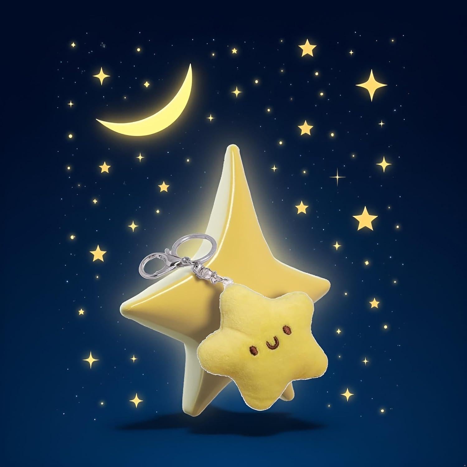 Llavero de Estrella de Peluche Amarillo - Accesorio Multifuncional