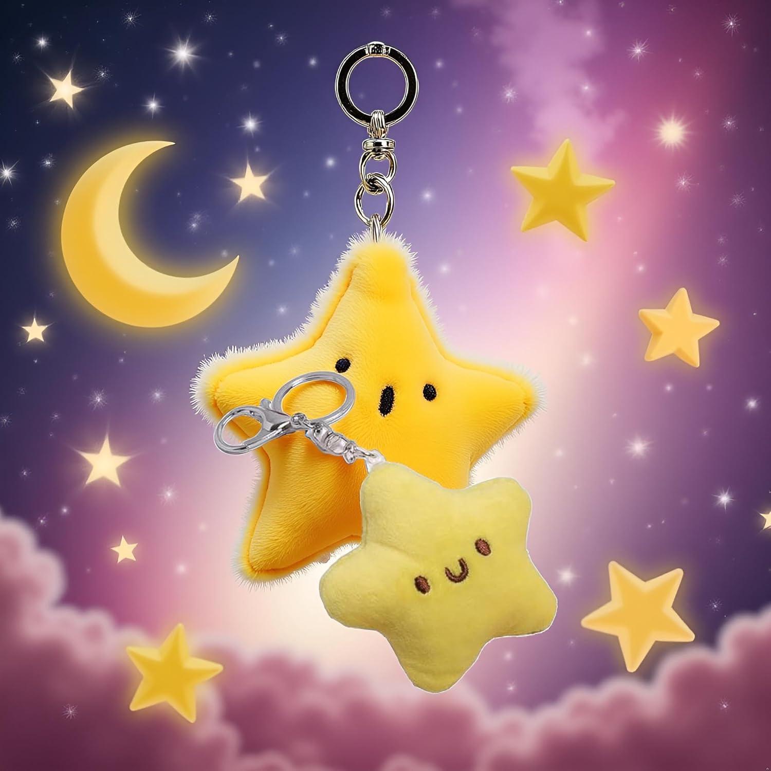 Llavero de Estrella de Peluche Amarillo - Accesorio Multifuncional