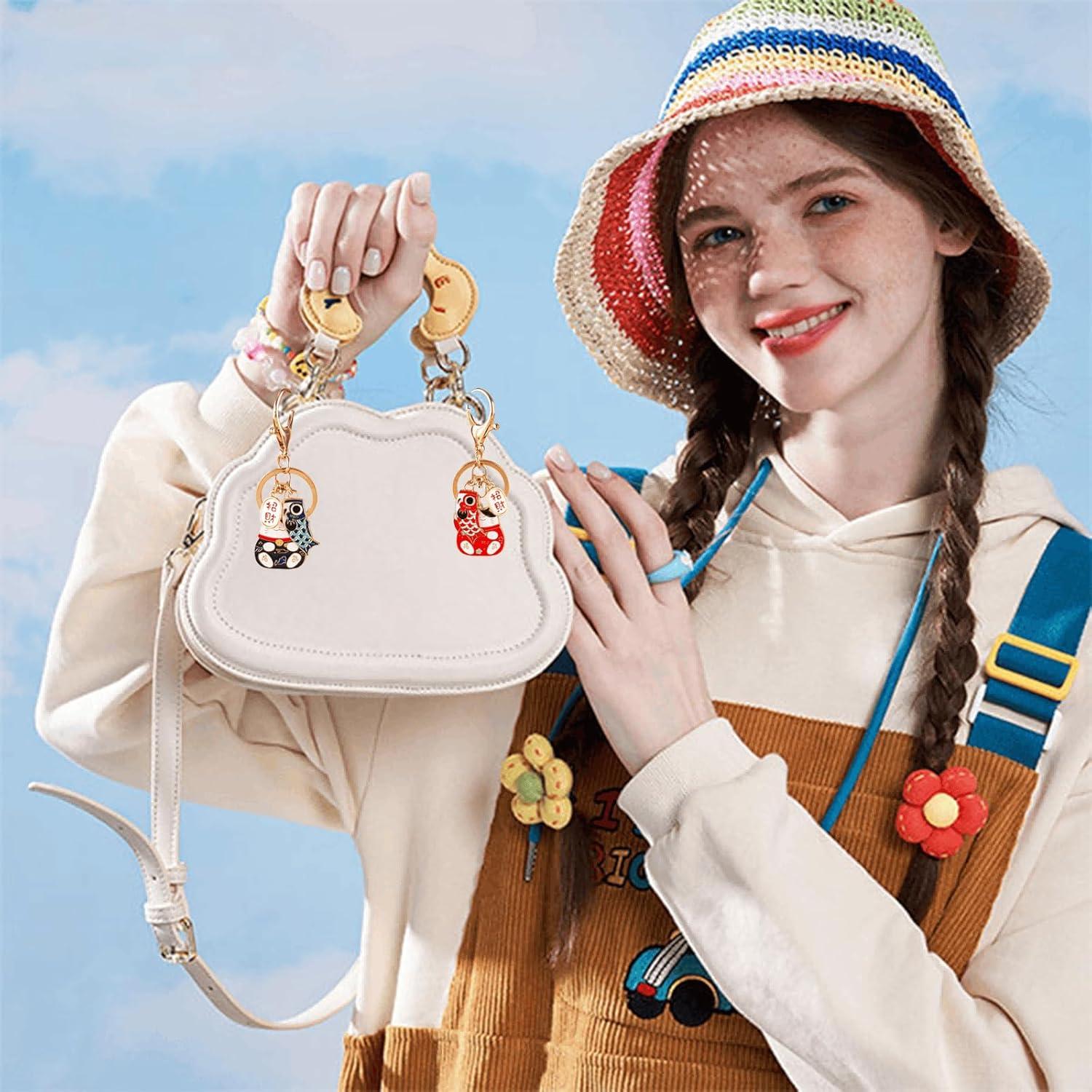 Set de 4 Llaveros Gato de la Suerte Zakrafo para Mujeres