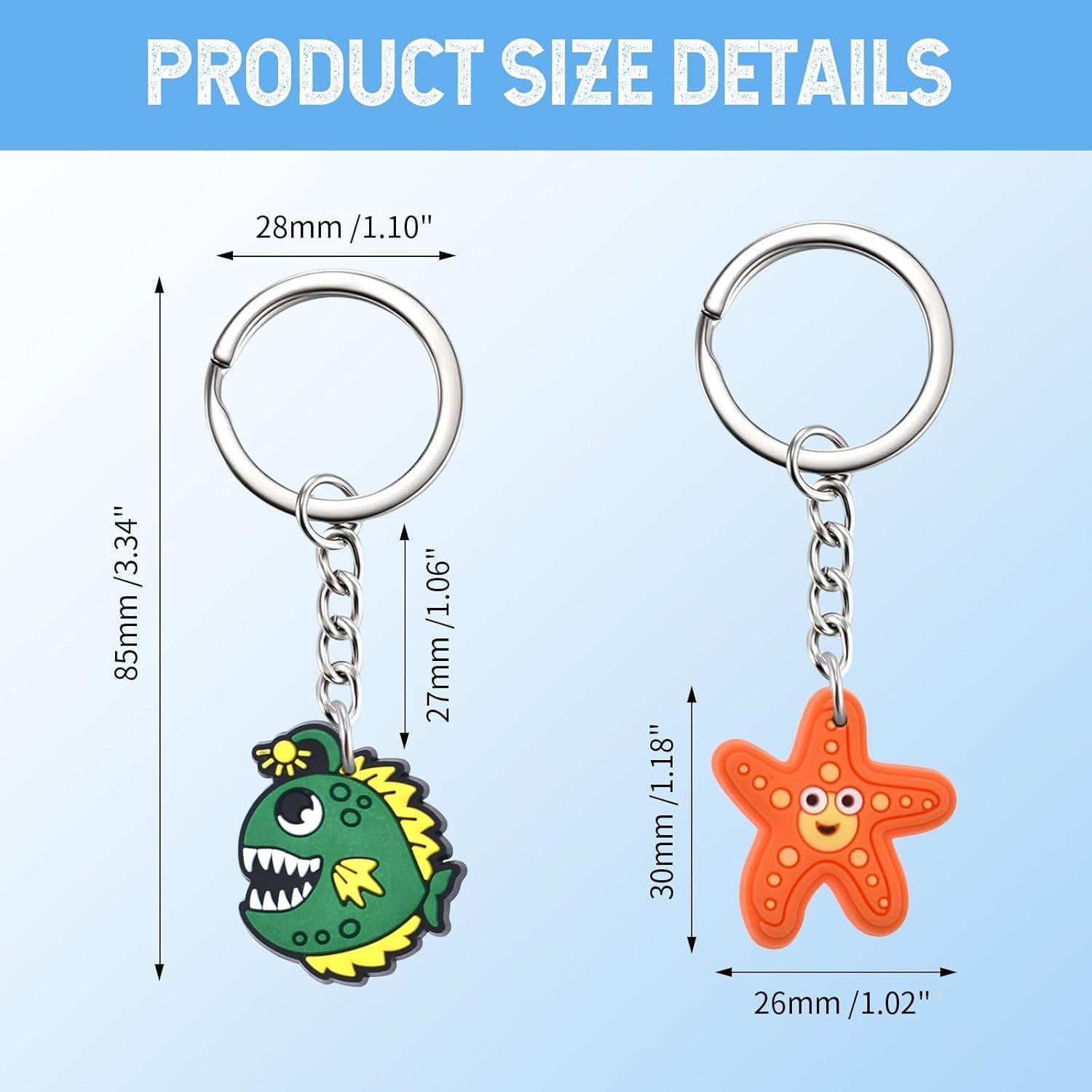 Llavero de PVC Animales Marinos para Niñas - Pack Mayorista