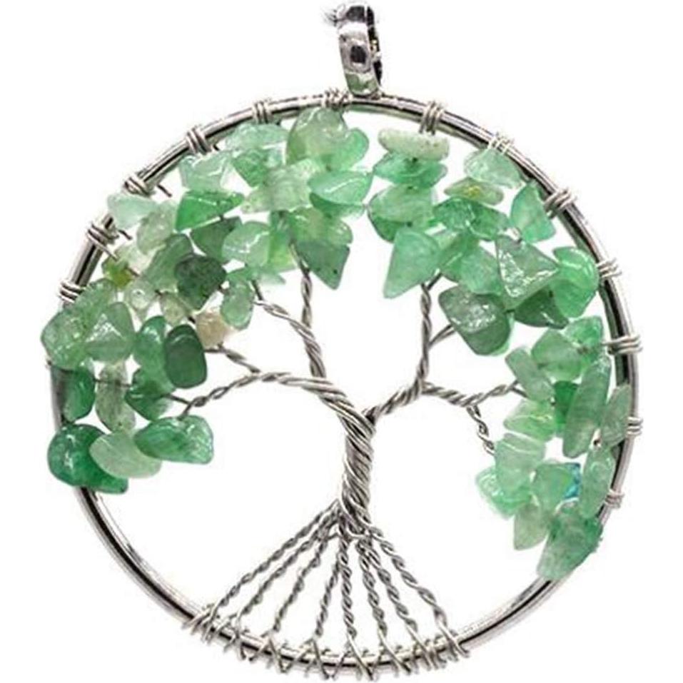 Llavero Árbol de la Vida Aventurina Verde Hecho a Mano