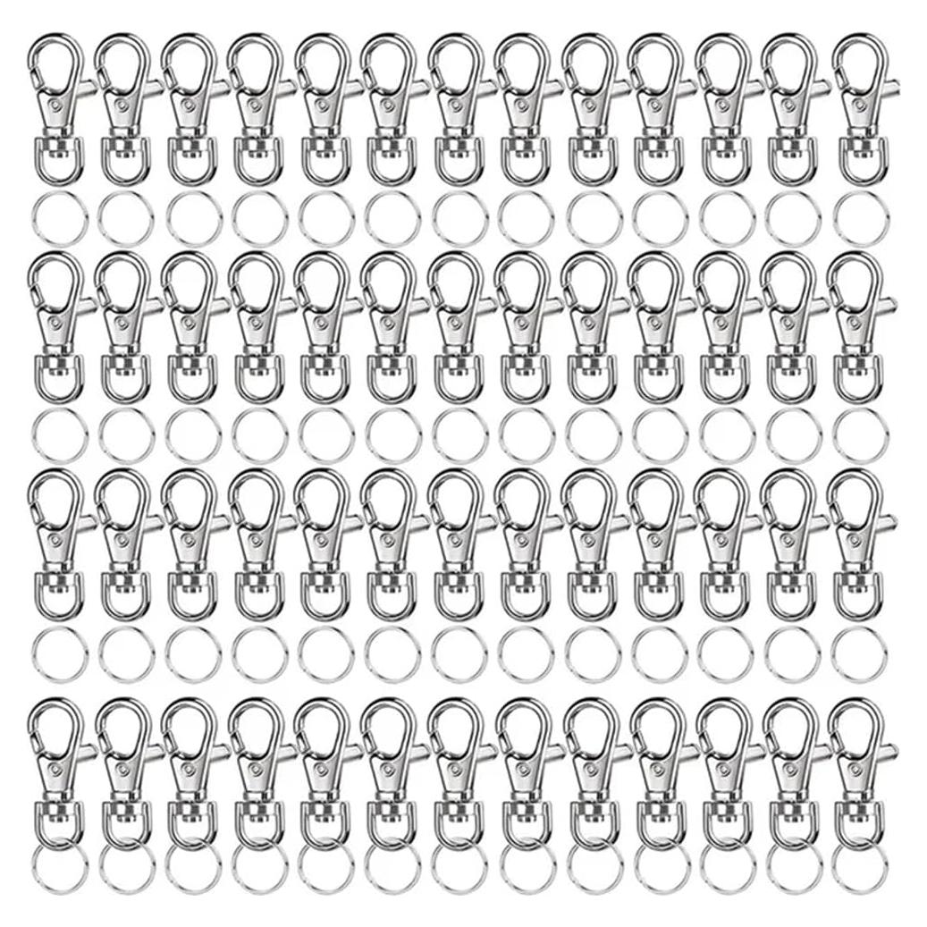 200 Ganchos de Llaveros Gisedkle 3.5cm Metal Zinc Plata