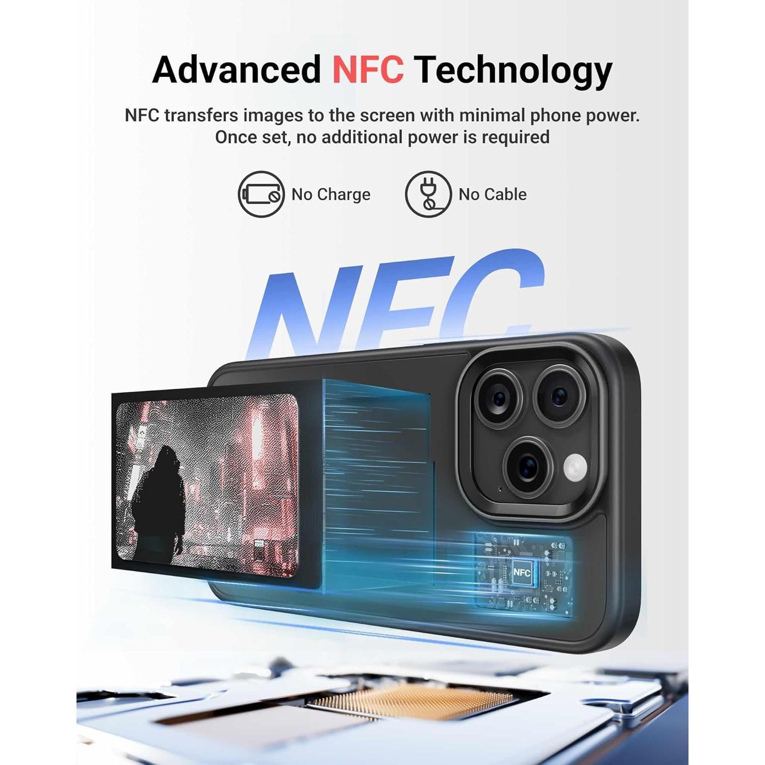 Funda E-Ink xCool para iPhone 15 Pro, NFC, negra, resistente