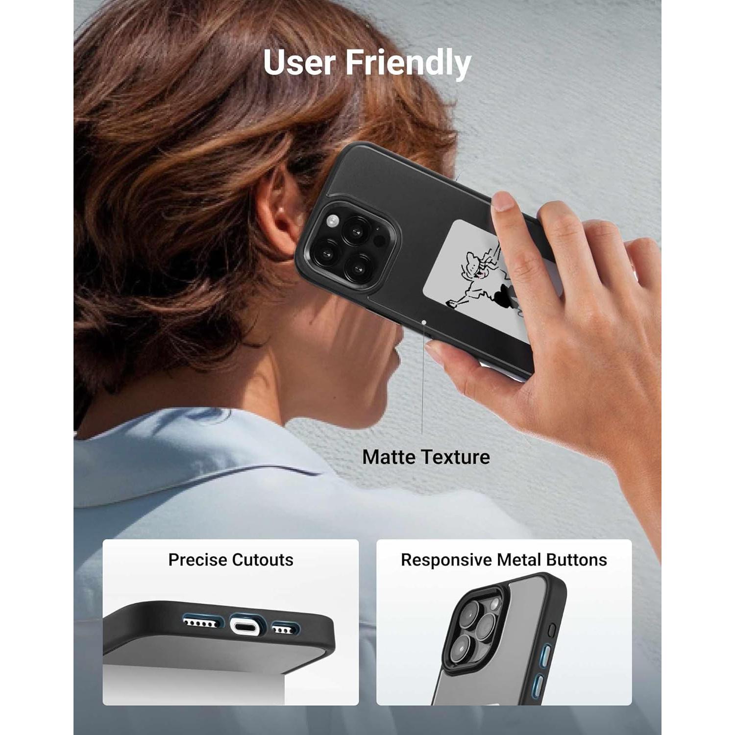 Funda E-Ink xCool para iPhone 15 Pro, NFC, negra, resistente