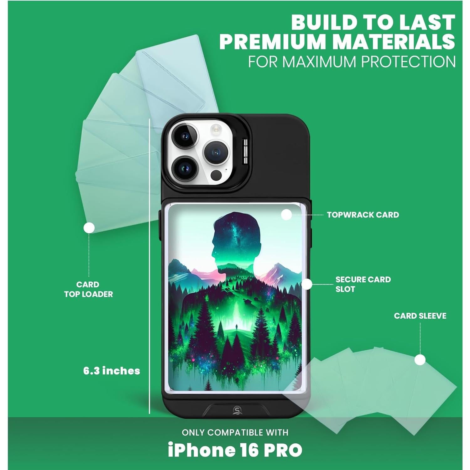 Funda protectora para iPhone 16 Pro Superious con soporte y 5 fundas