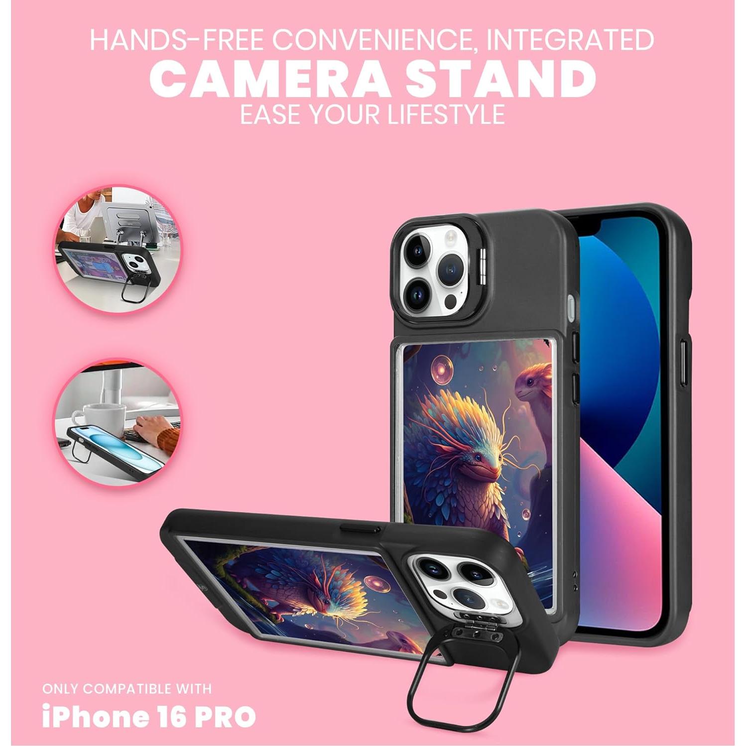 Funda protectora para iPhone 16 Pro Superious con soporte y 5 fundas